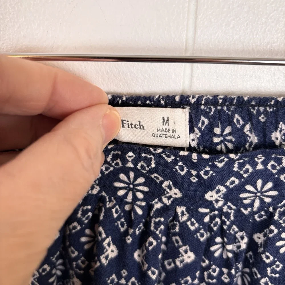 Abercrombie & Fitch Women's Medium Blue Boho Shorts‎ Flowy Rayon Pull On